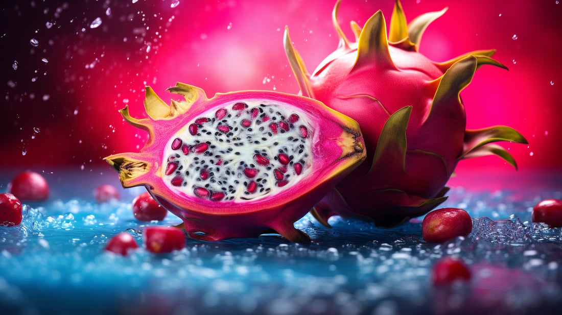 Image of a dragonfruit cut in half