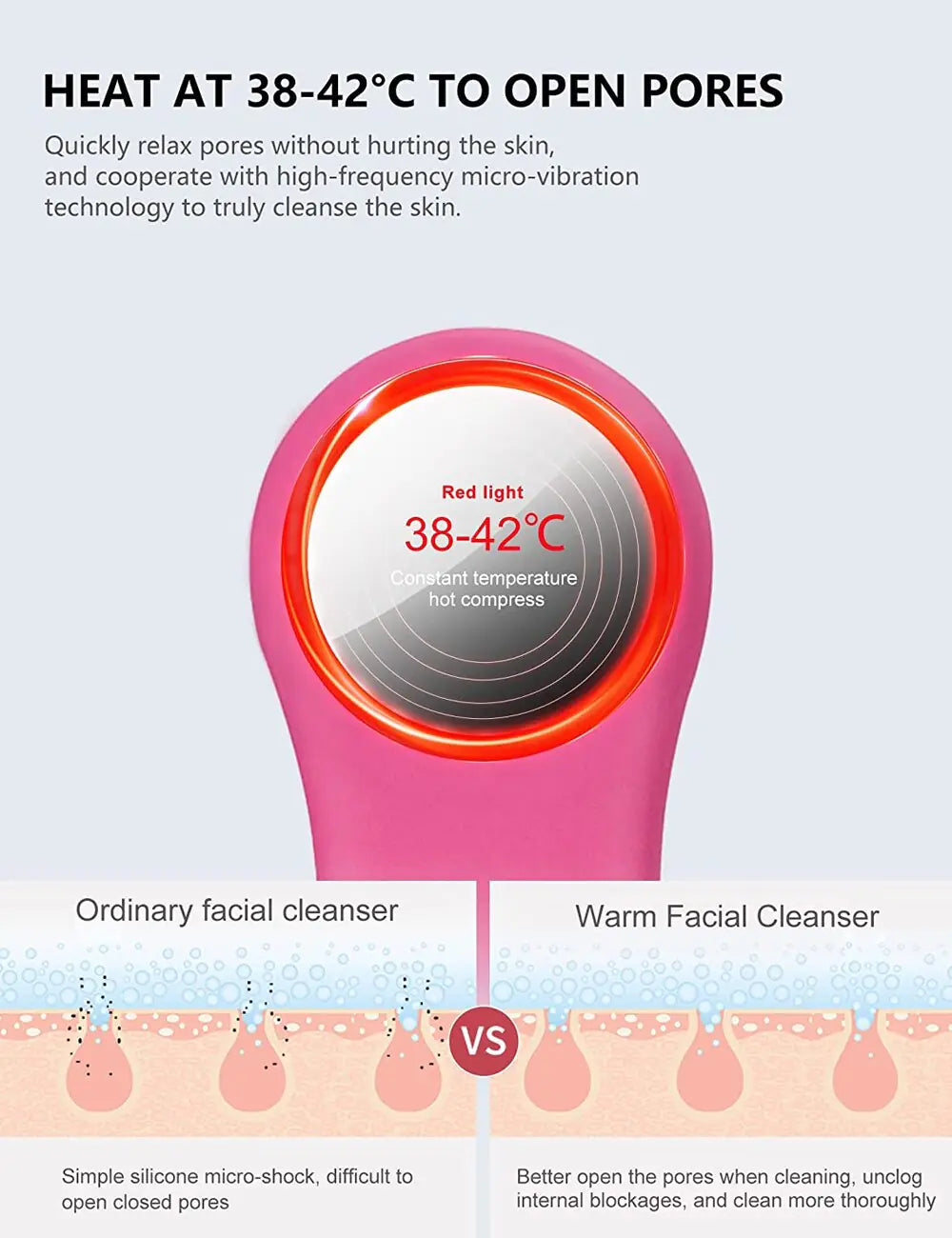 Facial Cleaning Brush With Heat & Cold Activation